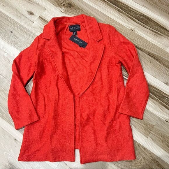 NEW Rachel Zoe Wool Blend Orange Blazer Jacket Coat Women’s Medium - Picture 4 of 5